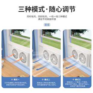 新款直销双排排气扇双向抽风机厨房排风扇家用换气扇窗式抽油烟机