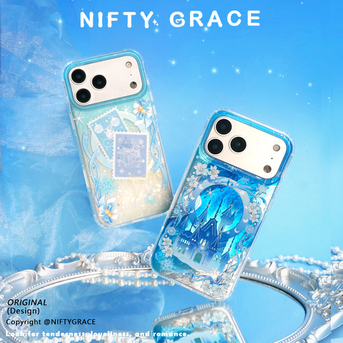 雪花城堡原创设计imd双层梦幻磁吸圣诞磨砂苹果17promax透明适用iPhone16手机壳全包防摔保护套小众高级感