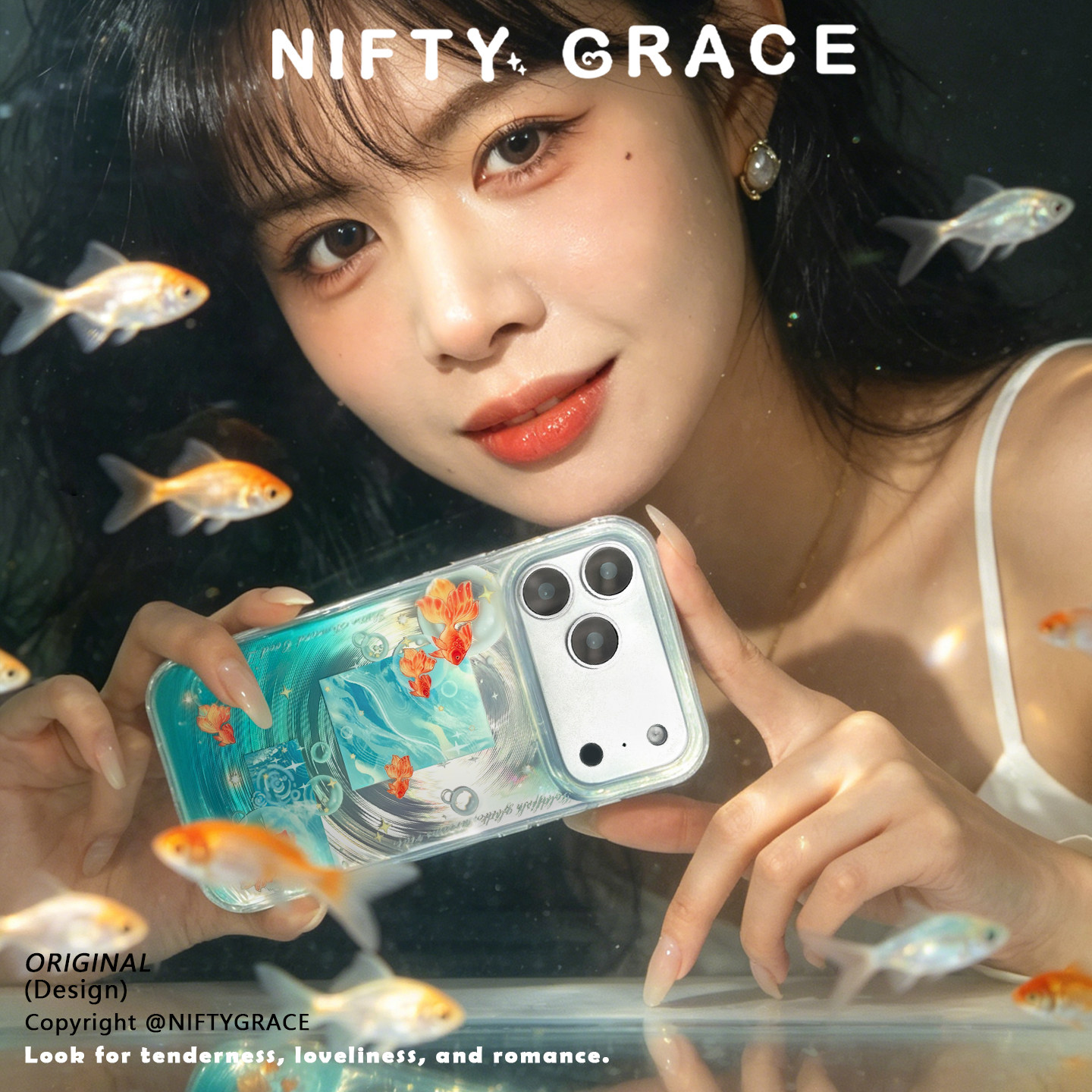 金鱼泡泡IMD双层原创设计适用于苹果iPhone18promax手机壳旋涡纹17promax防摔保护套15新款16pro小众情侣防摔