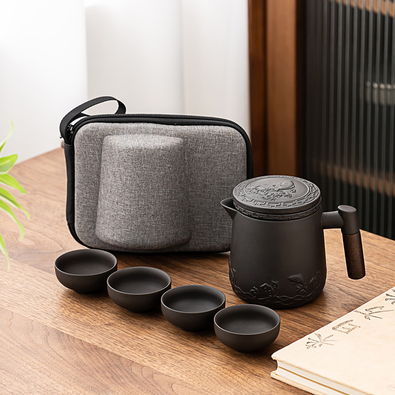 紫砂快客杯一壶四杯旅行茶具个人专用便携式包随身U茶壶泡茶杯游,餐饮具,旅行茶具,淘宝优惠券,粉丝福利购,淘宝优惠卷