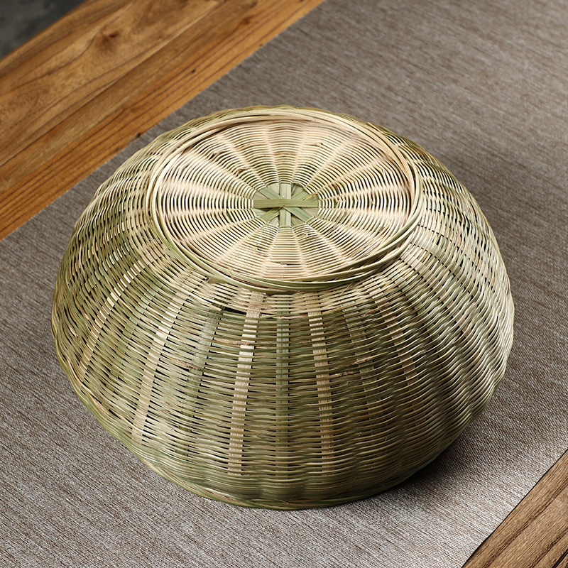 纯手工竹编带盖收纳筐 家u用圆形大号水果篮竹篮子 馒头筐鸡蛋筐,特色手工艺,竹编/竹雕,淘宝优惠券,粉丝福利购,淘宝优惠卷