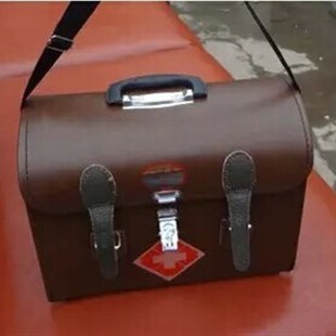 大号医药箱出诊箱皮制皮革医用药箱急救兽L小收纳医疗家用型包皮