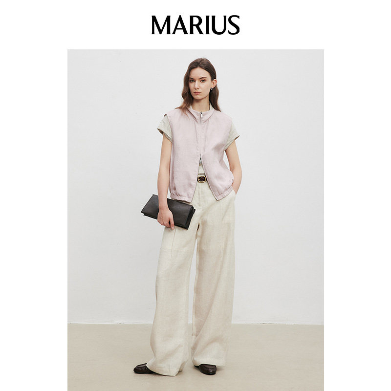 MARIUS"Offduty休闲系列"小芭乐双面双色休闲微宽松马甲/短外套