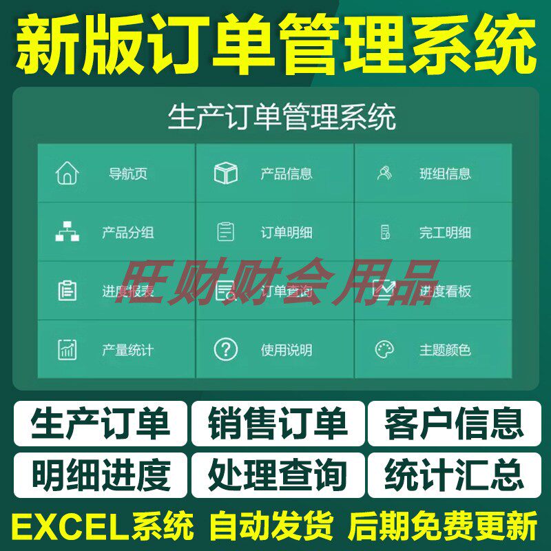 107客户销售订单管理登记跟踪提醒表格系统车间工序看板Excel模板