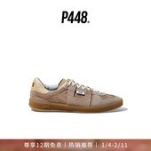 P448 休闲鞋 MONZA 女士压花皮革饰片复古德训鞋