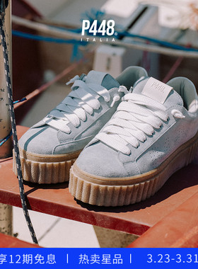 P448 CREEPER女款绒面Logo鞋尾厚底休闲板鞋运动鞋 秋冬系列