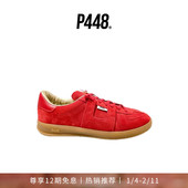 MONZA 休闲鞋 男女同款 P448 红色新年款 羊皮时尚 德训鞋