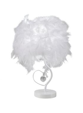 26256毛台灯北欧卧室台灯小用夜灯铁羽艺温馨家客厅毛灯创羽意卧