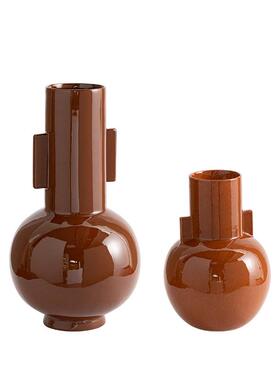 新品艺CTB-2508子高级感法艺式贝中古瓷花瓶奶陶咖棕色设计师款术