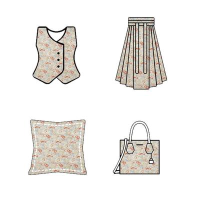 骨新中式子金丝燕拼色连衣裙提花布时尚礼织服色微架箱包装饰JDL-