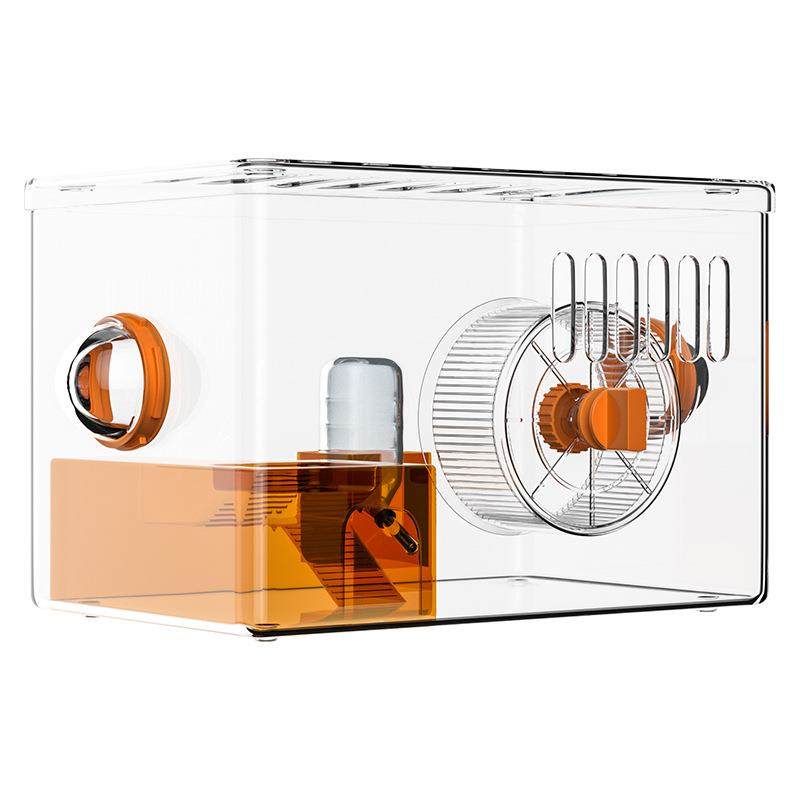 仓鼠亚克力笼子高透仓鼠便携笼静音跑轮金丝熊笼子大空间仓鼠笼