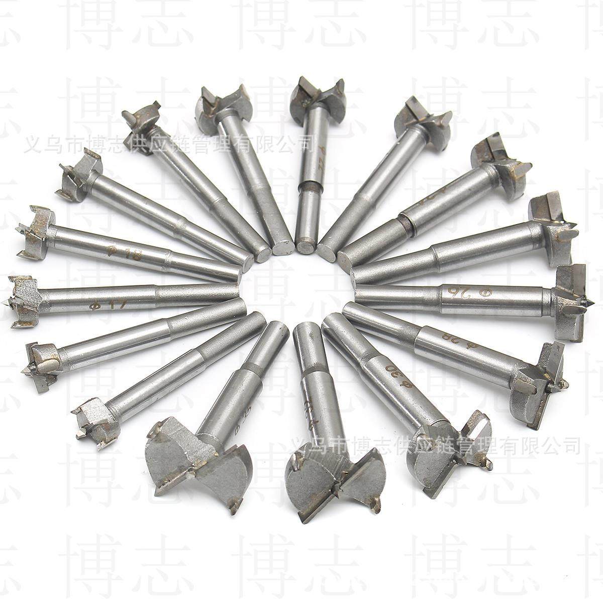 16pc多齿木工平翼钻木材打孔15-35mm铰链明口钻碳钢木工扩孔钻,五金/工具,其他钻,淘宝优惠券,粉丝福利购,淘宝优惠卷