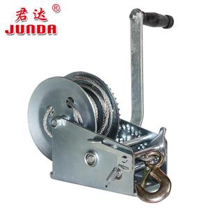 手摇绞盘小型便携卷扬机1200lbs手动绞车600磅钢丝绳手摇绞盘