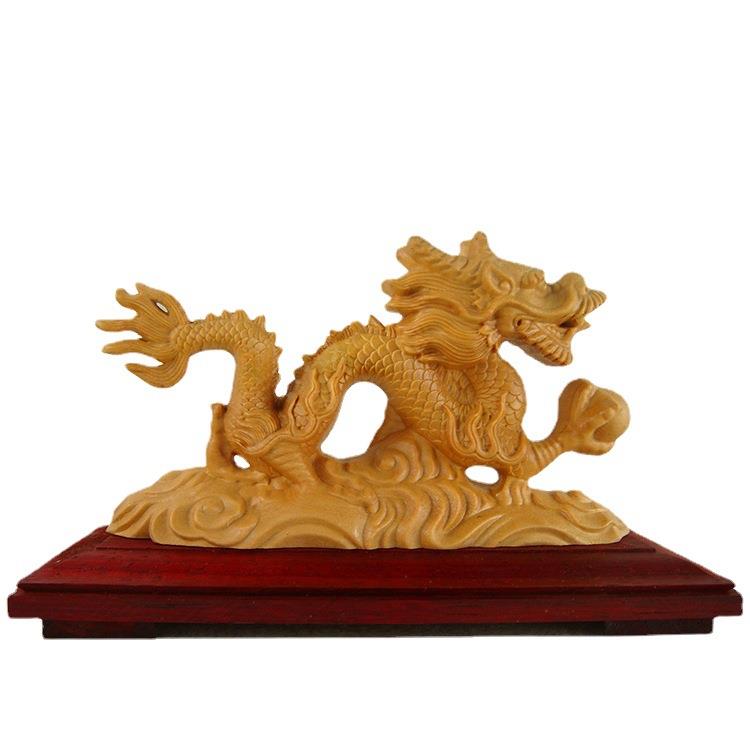 厂家工艺品黄杨木雕生肖龙摆饰高档家居文玩装饰摆件汽车饰品