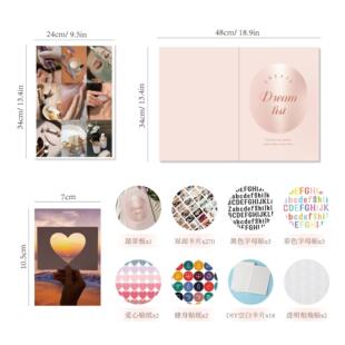 愿景板书套装励志美好愿望540pcs卡片字母贴DIY愿景拼贴书