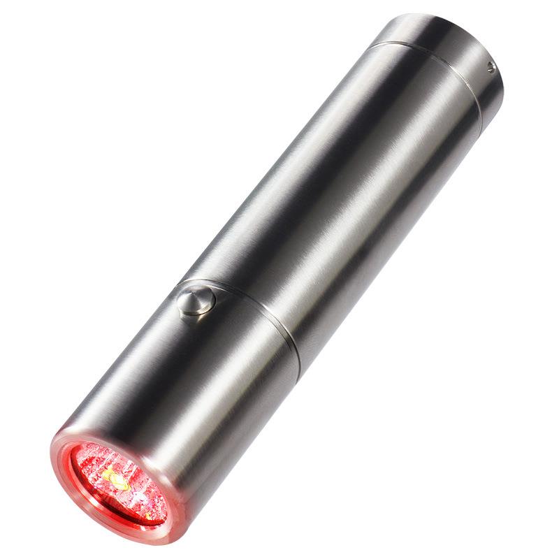 红光手电筒红外线灯面部手持5灯芯led460带蓝光充电式