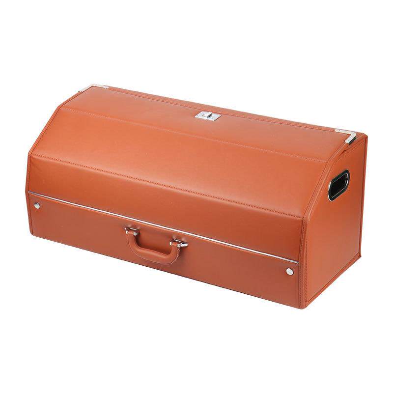 车载后备箱收纳盒汽车储物箱带提手可折叠皮革防水车内用品装饰