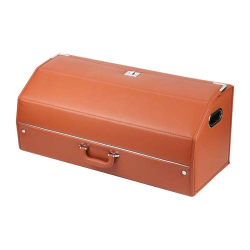 车载后备箱收纳盒汽车储物箱带提手可折叠皮革防水车内用品装饰