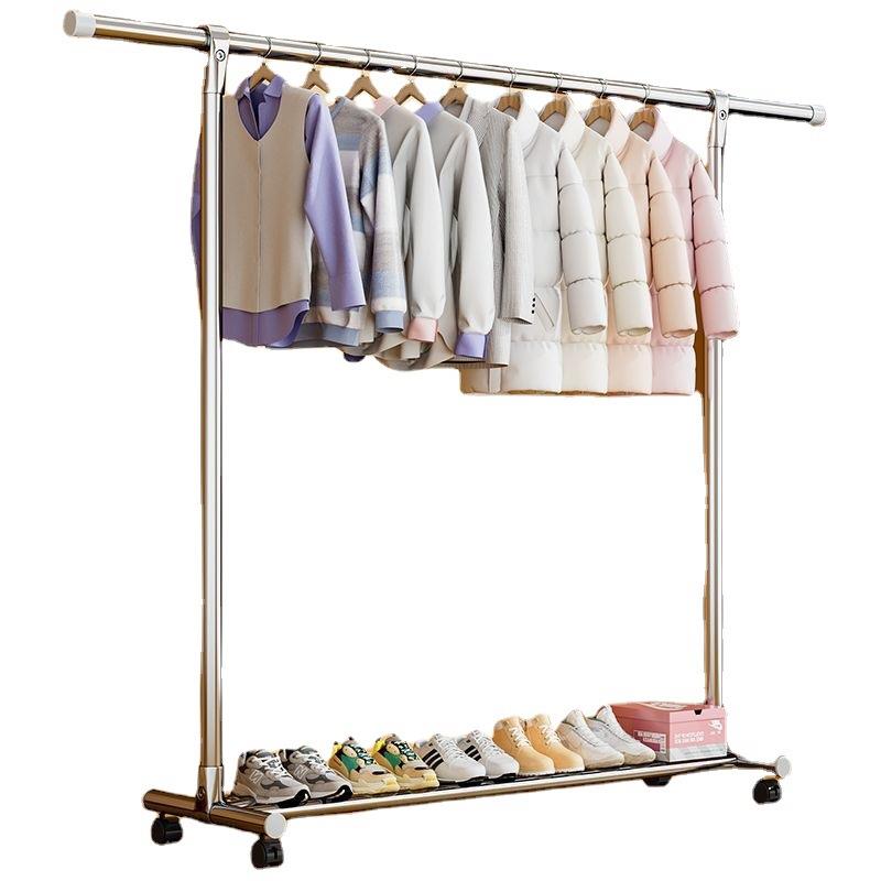 不锈钢晾衣架落折叠室内家用阳卧室晾衣杆伸缩式晒台被子地衣