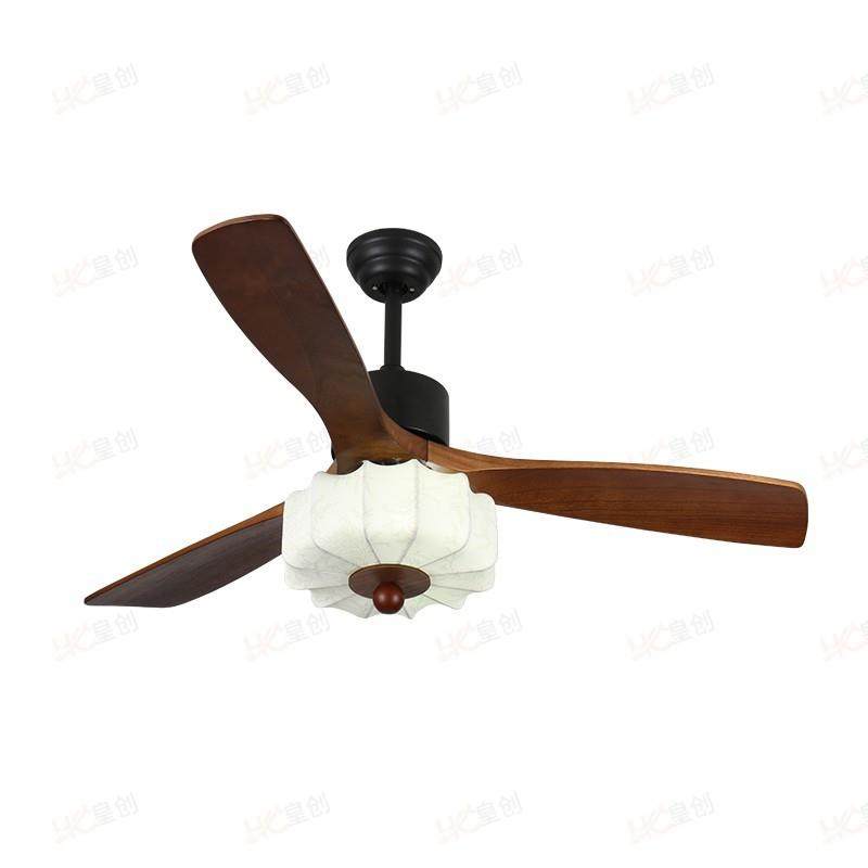 中古吊扇灯胶叶吊扇灯大风力客厅餐厅极简风变频静音布艺电扇吊灯