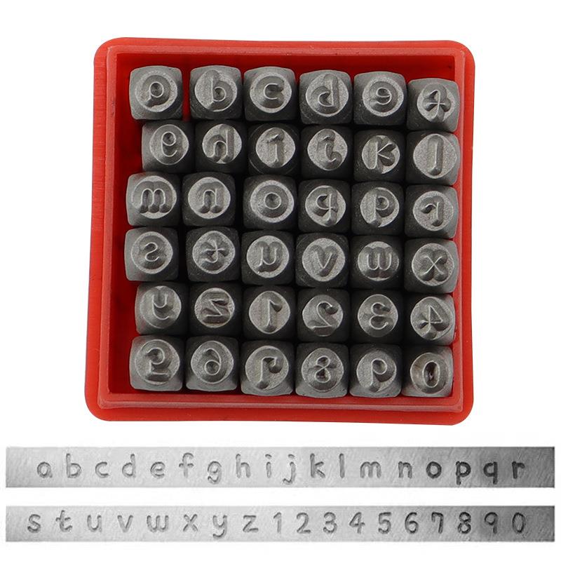 36PC数字小写英文钢印套装钢字冲36PCS数字英文套装品质之选