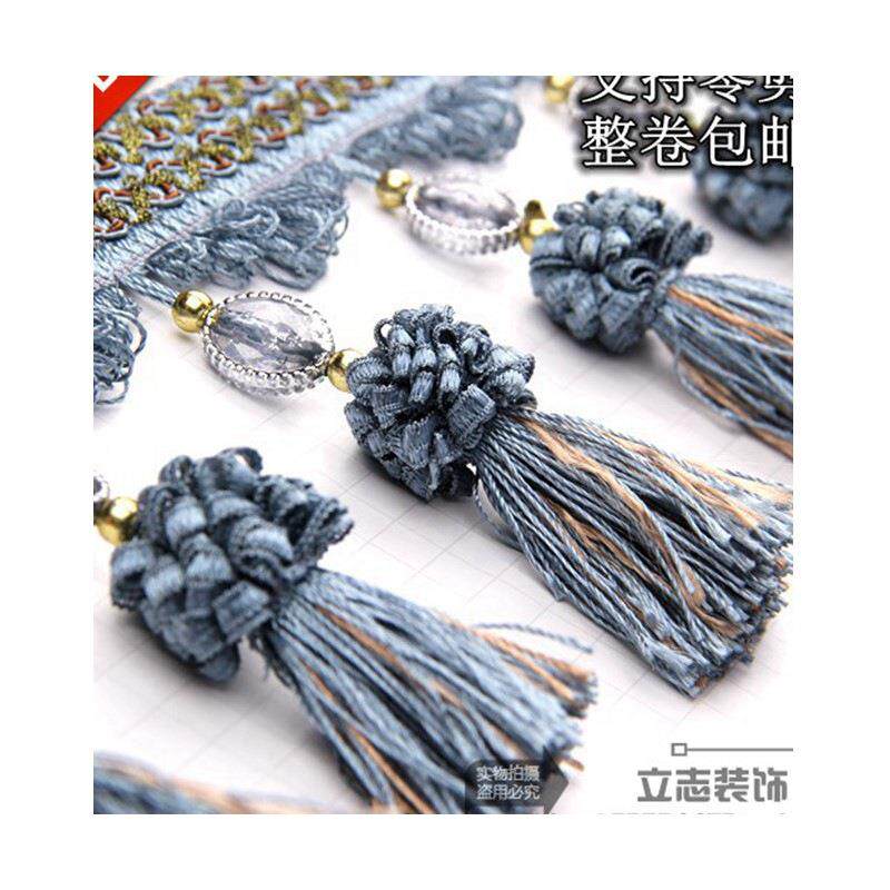 热卖欧式窗帘花边衣服辅料装饰配件边穗流苏水晶转珠高档大草莓边