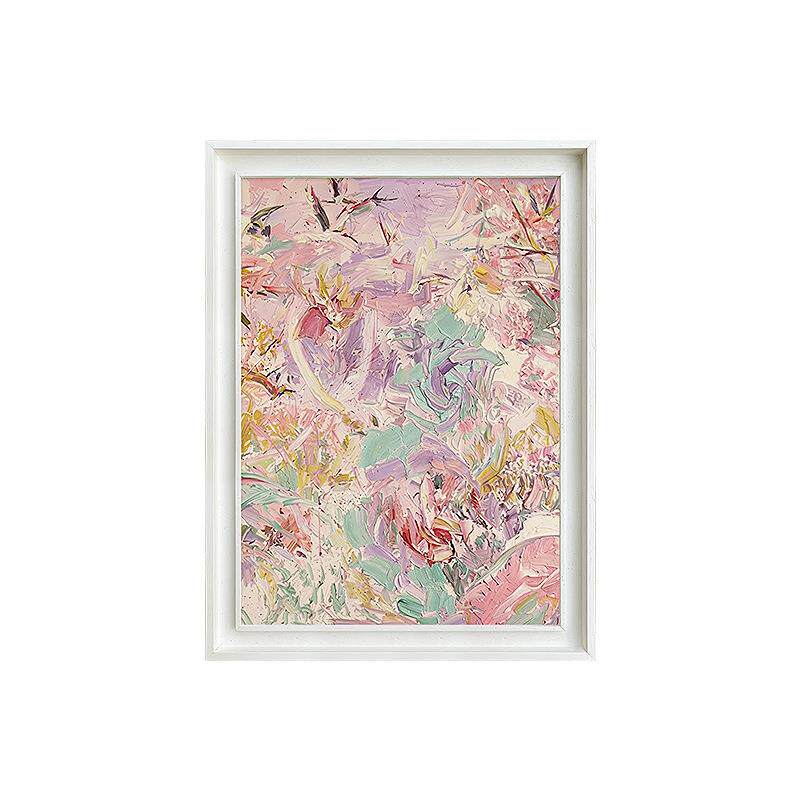 《花间梦序》法式玄关装饰画入户正对门挂画客厅抽象艺术实木壁画