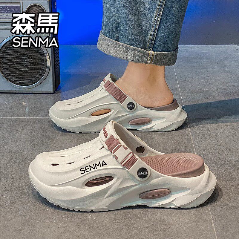 SEMIR CAVE SHOES MENS SUMMER WEAR NON-SLIP AND ANTI-ODOR BEACH SANDALS MENS DRIVING DUAL-PURPOSE LARGE SIZE TOE SLIPPERS