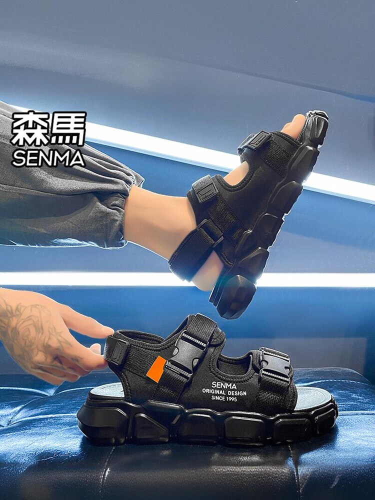 세미르 샌들 남성 여름 아우터 미끄럼 방지 냄새 방지 드라이버 드라이빙 샌들 아웃도어 스포츠 두꺼운 밑창 비치 슬리퍼