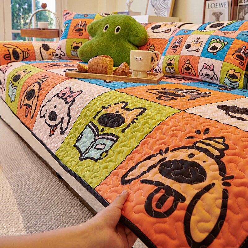 多巴胺沙发垫四季通用防滑卡通沙发套新款可爱布艺直排坐垫套罩巾,居家布艺,沙发垫,淘宝优惠券,粉丝福利购,淘宝优惠卷