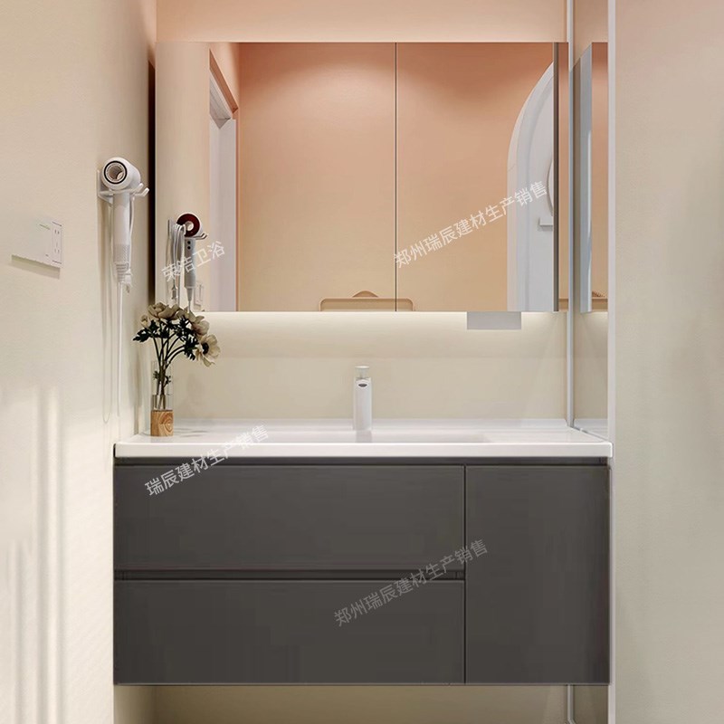 67厘米77/87/97/107/117CM定制浴室柜洗漱台组合实木洗手盆陶瓷盆