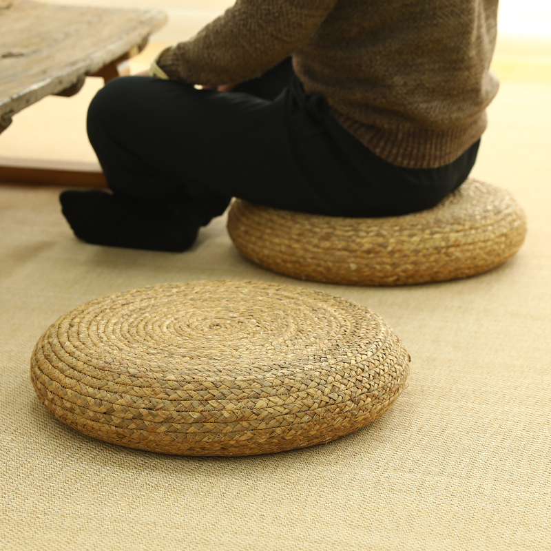 藤编蒲团懒人地上坐垫榻榻米地垫阳台地毯坐墩飘窗T垫打坐禅修垫