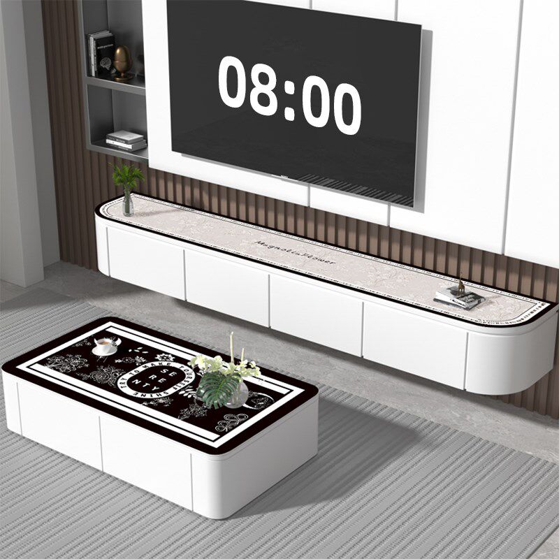 轻奢高级感电视柜台面保护垫餐边柜桌垫桌布防水玄关长条茶几垫子