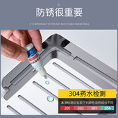 免打孔浴室置物架304不锈钢长方形壁挂式 卫生间厕所墙上架子小号