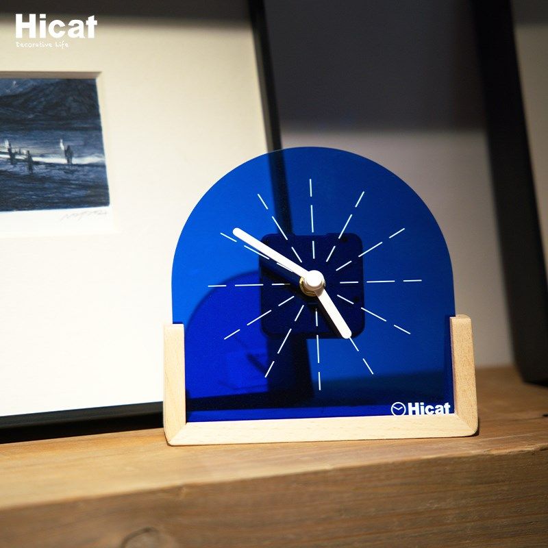 ins创意个性亚克力座钟现代客厅时尚钟表简约静音桌摆装饰台钟表