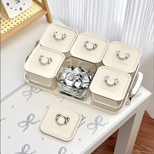 轻奢ins风巧克力糖果收纳盒分离设计置物盘零食盘卡通分格水果盘