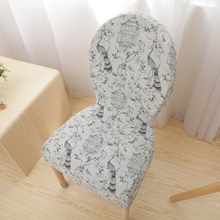 轻奢弹力欧式连体弹力餐r椅子套罩圆形靠背凳子套中式座椅套家用