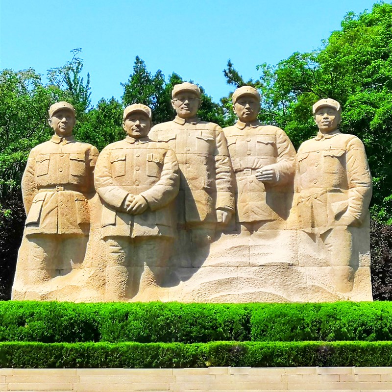 革命军人五大常务雕塑大型玻璃钢户外城K市园林不锈钢艺术品雕像