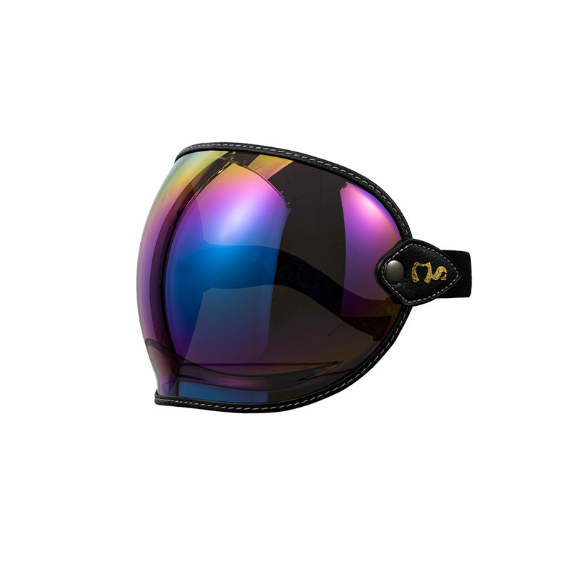 歪猫 摩托车头盔护目镜复古全盔防风镜3/4半盔泡泡镜片风镜电镀