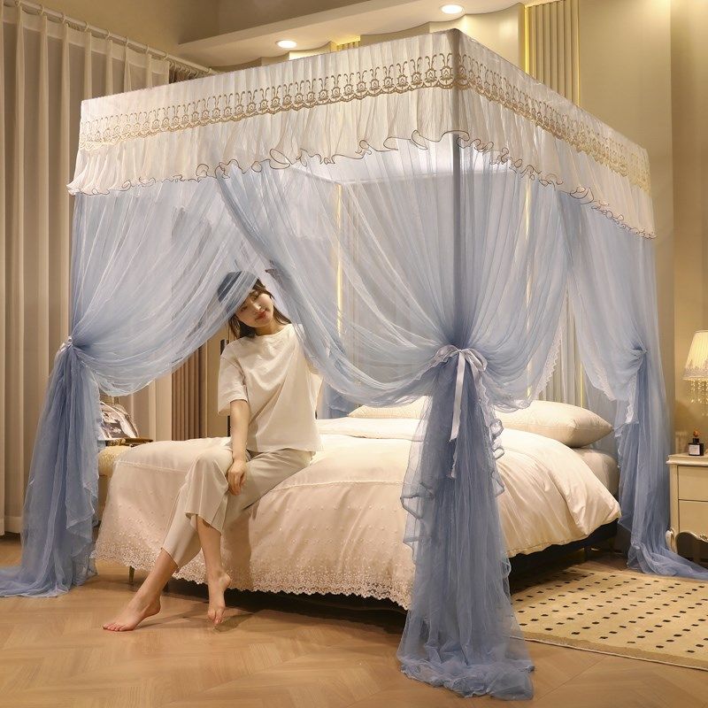 蚊帐家用2024新款双人1.8m床三开门宫廷落地老式卧室防尘顶1米5夏