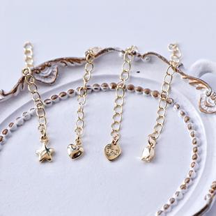 14K包金镀金保色延长链尾链加长链子自制diy手链项链手工串珠配件