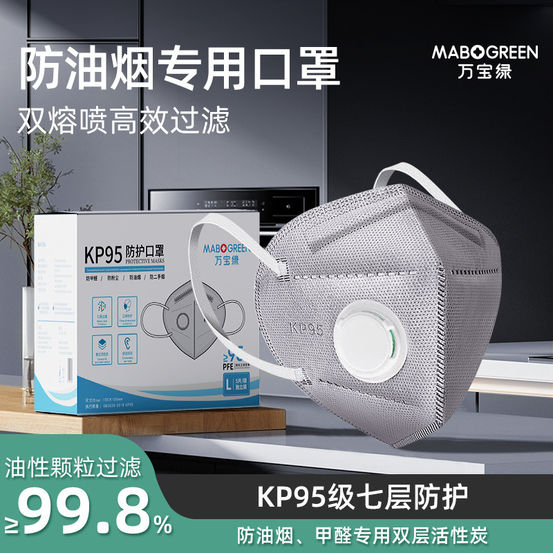 防油烟口罩厨房专用炒菜做饭餐饮厨师kp95防烟面罩雾霾油漆异味