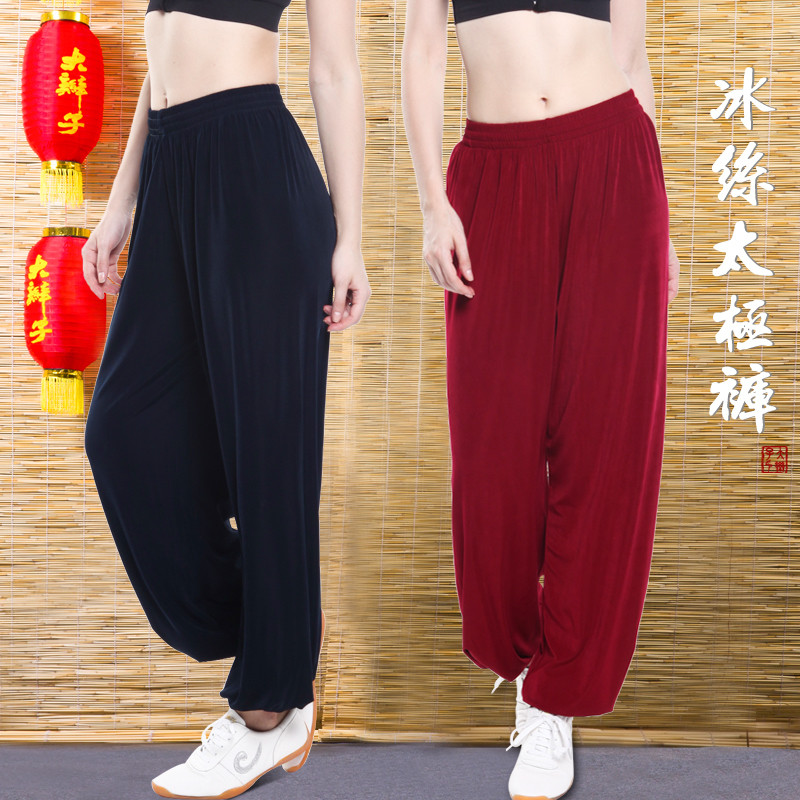 大辫子太极服冰丝太极裤武术裤男款太极裤子灯笼裤夏季练功裤女