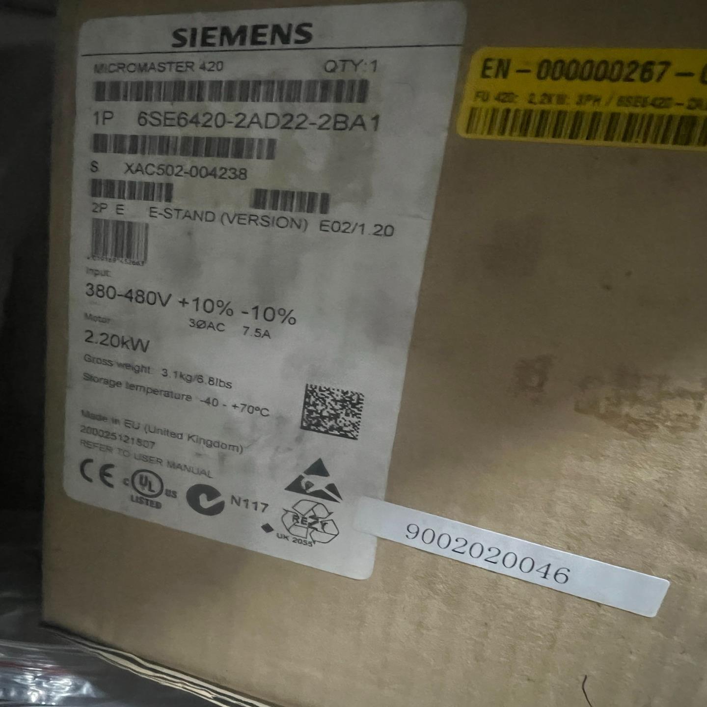 变频器6SE6420-2AD22-2BA1(崽崽配件）