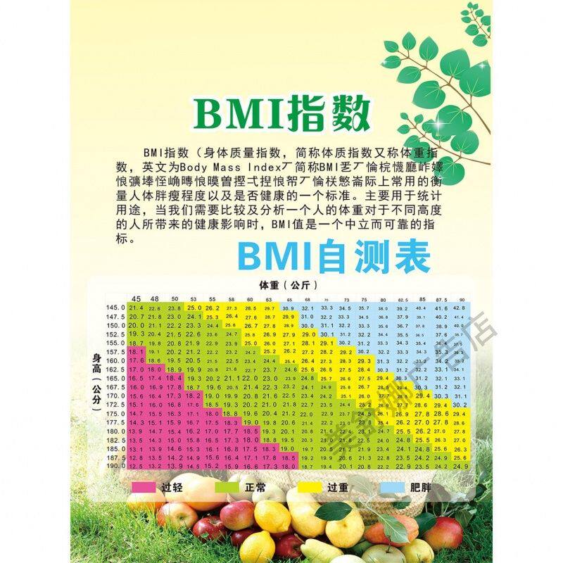 BMI自测表嘌呤血糖指数高血压数值平衡膳食宝塔肥胖BMI指数海报