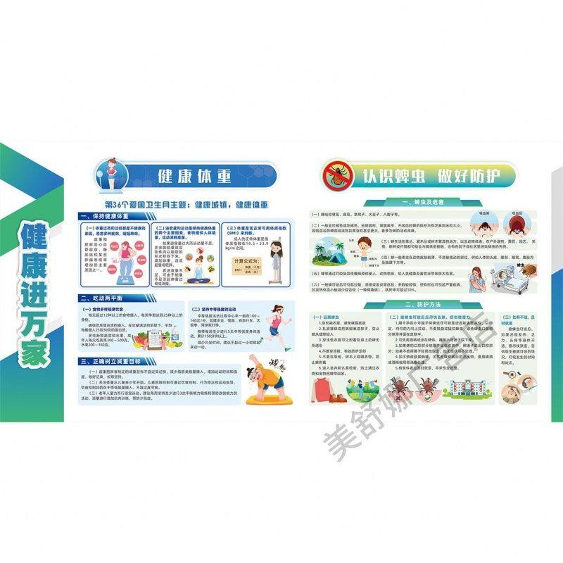 认识蜱虫 做好防护 蜱虫防治健康教育宣传栏海报广告贴画带胶防晒