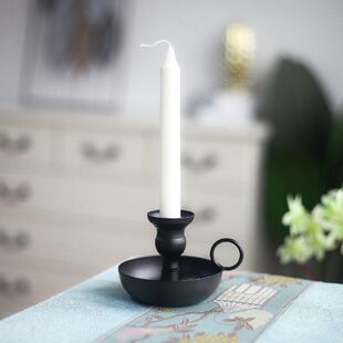 Matte Black Iron Taper Candle Holder for Taper Candles