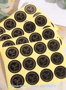 120pcS/Lot Round BLack GoLd hank you Love RinG SeaLinG LaBe