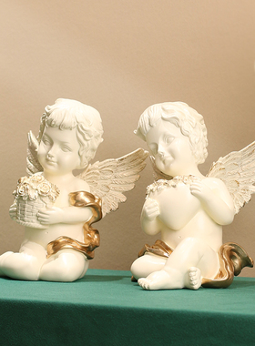 小天使法式书房桌面装饰品摆件欧式家居客厅酒柜儿童房间可爱娃娃