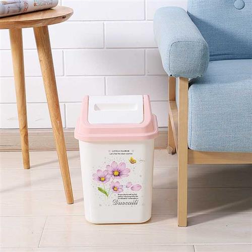 有盖垃圾桶带盖子家用化妆室厨房客厅废纸篓卧室厕所摇盖垃圾筐欧
